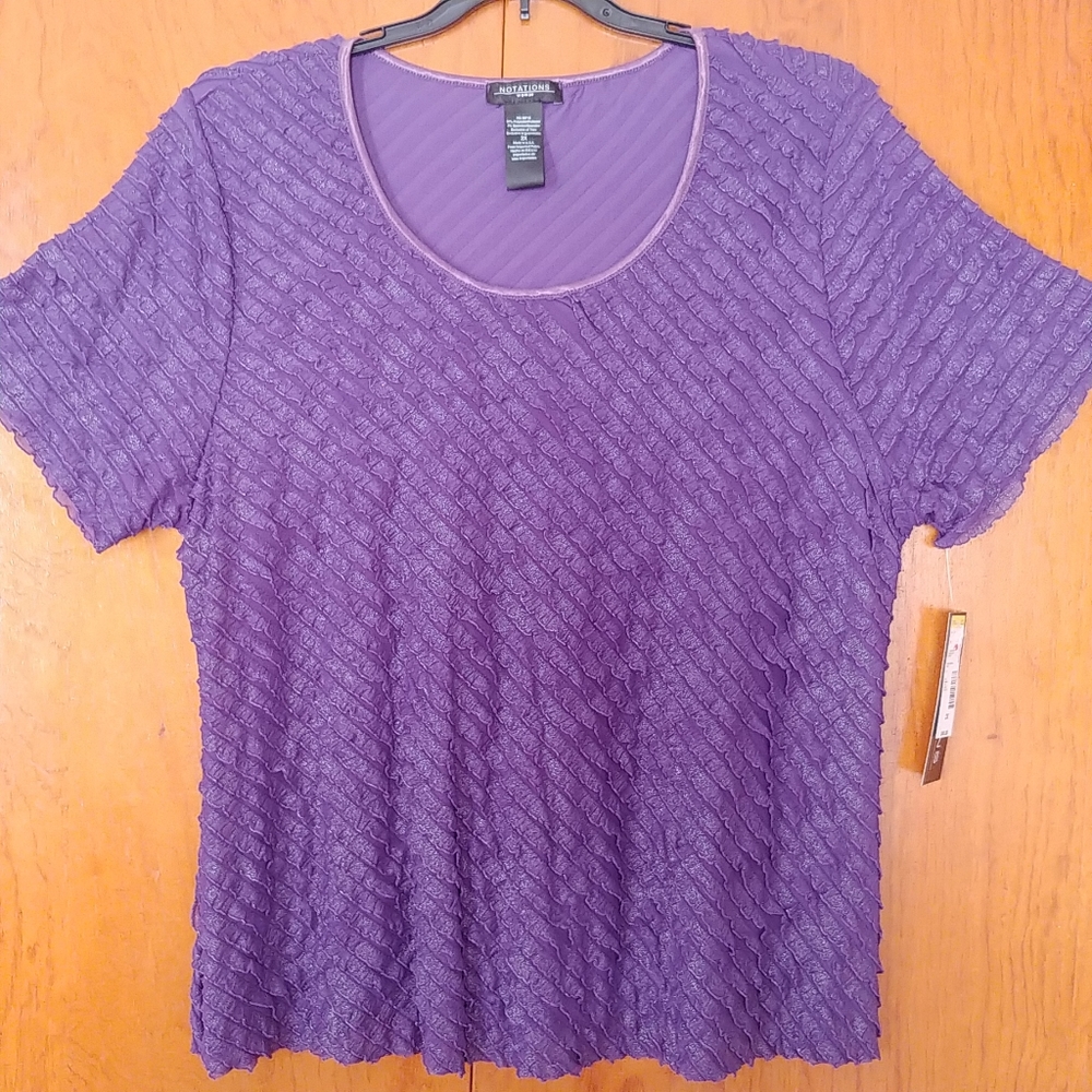 Purple shimmery flowy top